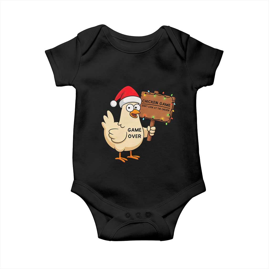 Chicken Game Christmas Baby Onesie Funny Do Not Look At The Chicken TS14 Black Print Your Wear
