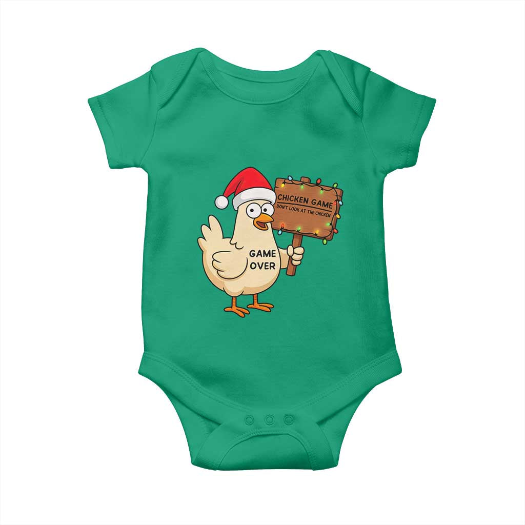 Chicken Game Christmas Baby Onesie Funny Do Not Look At The Chicken TS14 Irish Green Print Your Wear