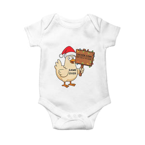 Chicken Game Christmas Baby Onesie Funny Do Not Look At The Chicken TS14 White Print Your Wear