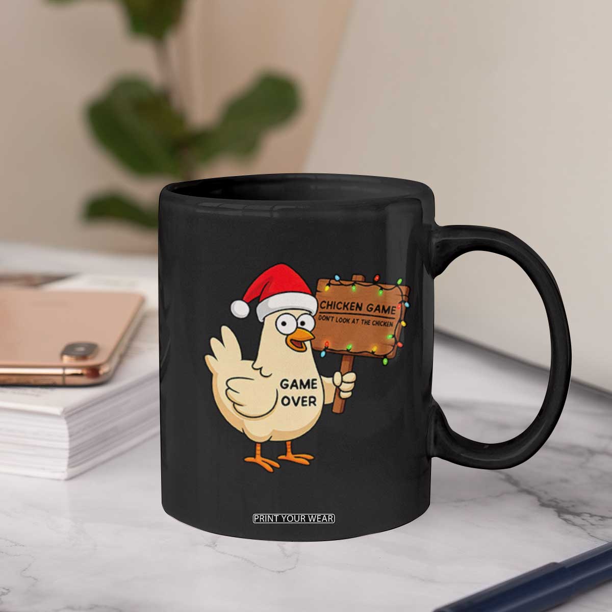 Chicken Game Christmas Coffee Mug Funny Do Not Look At The Chicken TS14 Print Your Wear