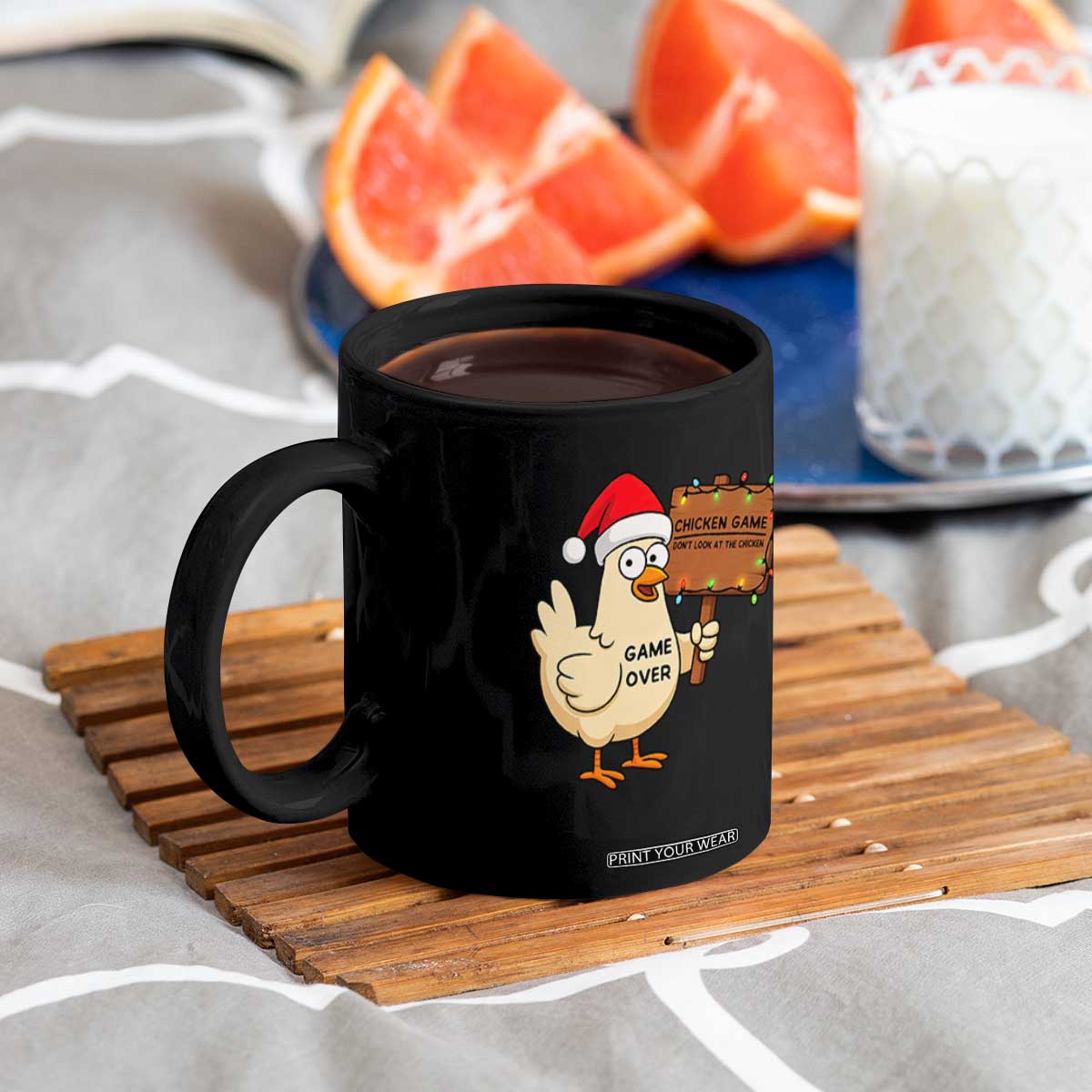Chicken Game Christmas Coffee Mug Funny Do Not Look At The Chicken TS14 Print Your Wear