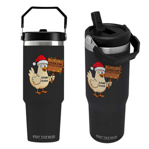 Chicken Game Christmas Flip Straw Tumbler Funny Do Not Look At The Chicken TS14 One Size: 30 oz Black Print Your Wear