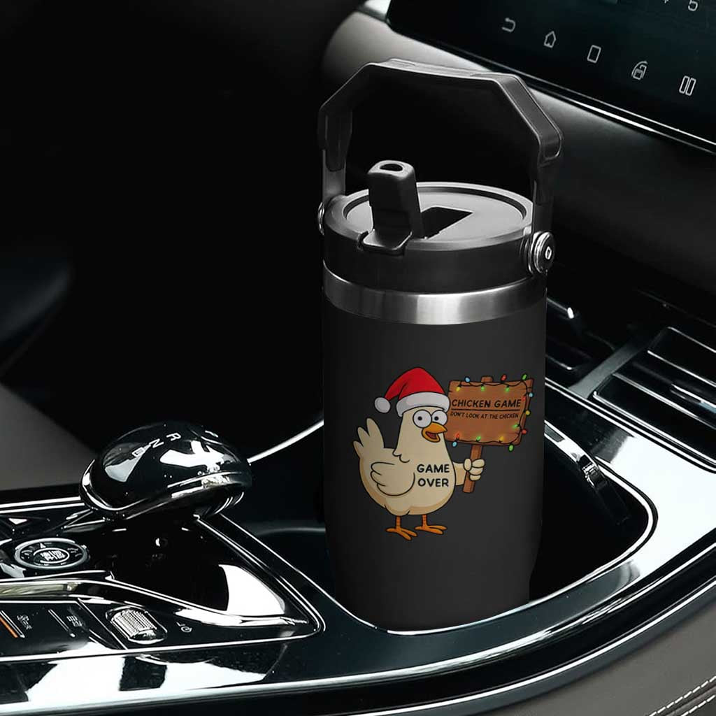 Chicken Game Christmas Flip Straw Tumbler Funny Do Not Look At The Chicken TS14 Print Your Wear