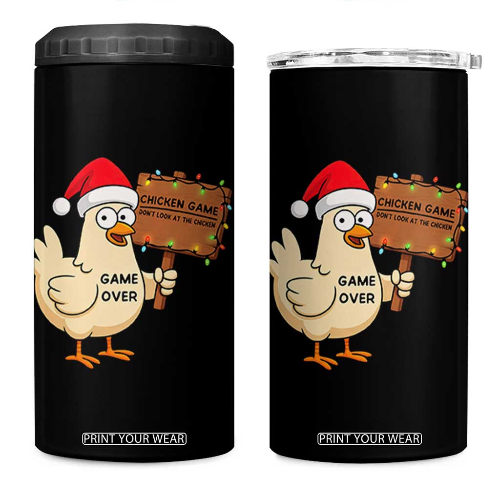 Chicken Game Christmas 4 in 1 Can Cooler Tumbler Funny Do Not Look At The Chicken TS14 One Size: 16 oz Black Print Your Wear
