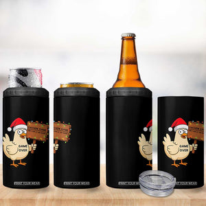 Chicken Game Christmas 4 in 1 Can Cooler Tumbler Funny Do Not Look At The Chicken TS14 Print Your Wear