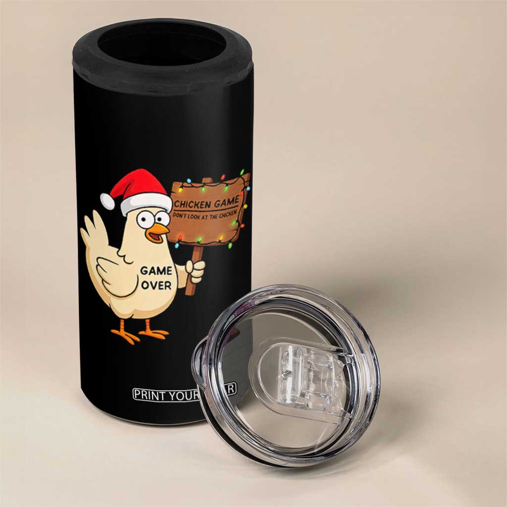 Chicken Game Christmas 4 in 1 Can Cooler Tumbler Funny Do Not Look At The Chicken TS14 Print Your Wear