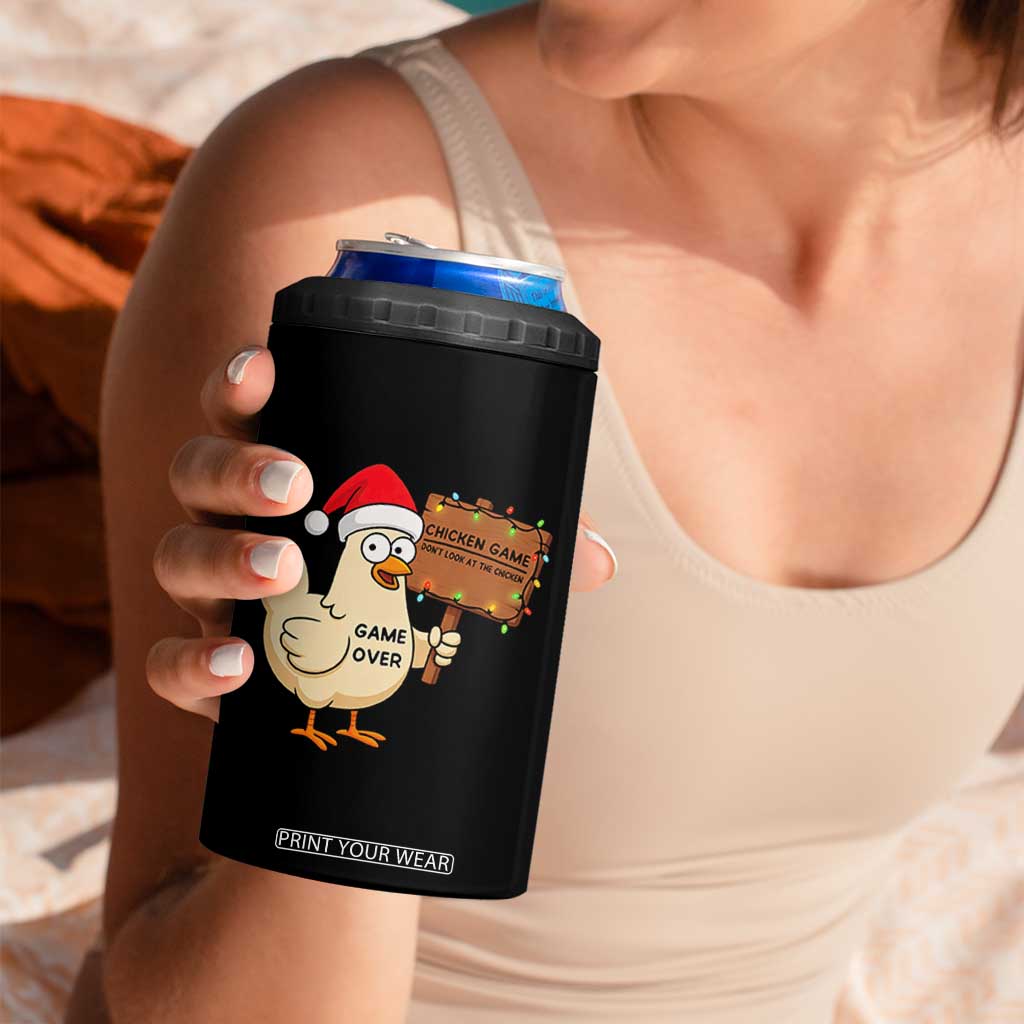 Chicken Game Christmas 4 in 1 Can Cooler Tumbler Funny Do Not Look At The Chicken TS14 Print Your Wear