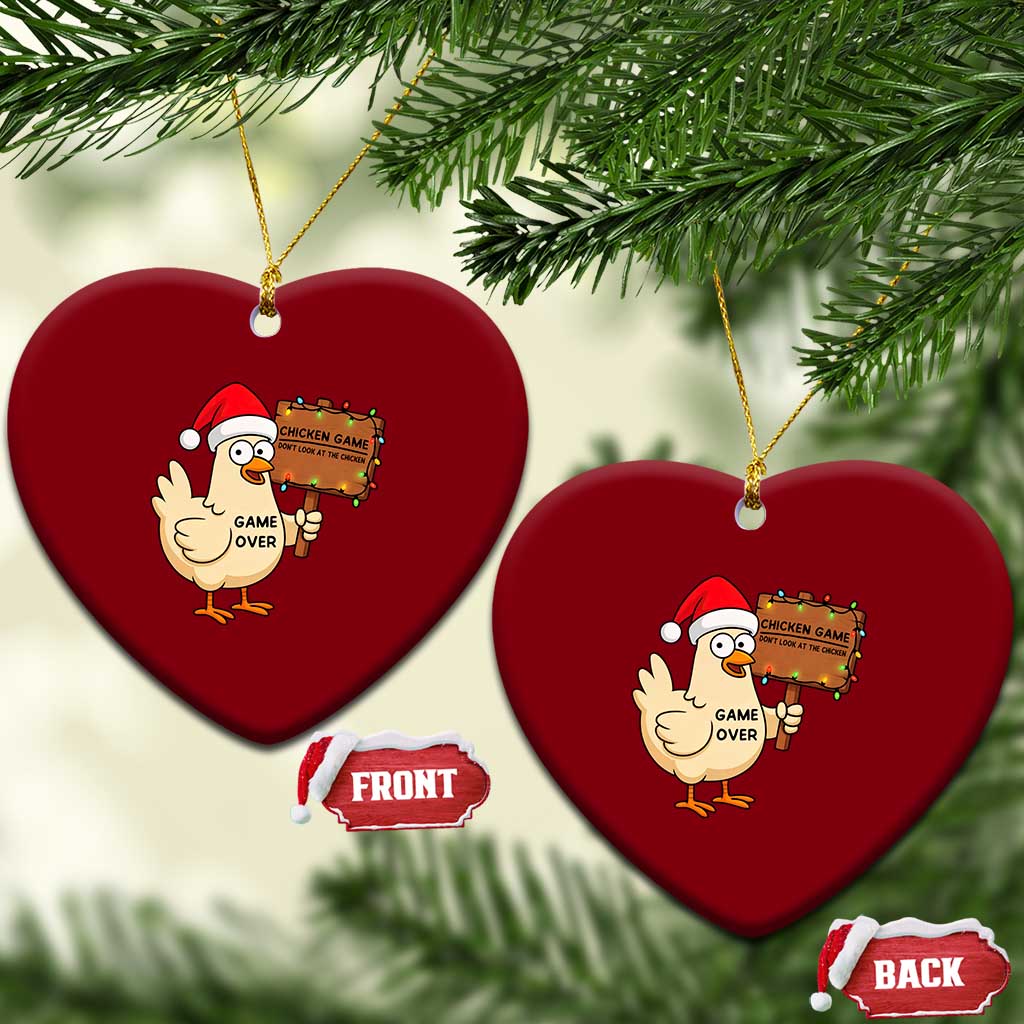 Chicken Game Christmas Ceramic Ornament Funny Do Not Look At The Chicken TS14 Print Your Wear