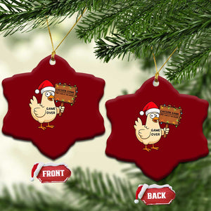 Chicken Game Christmas Ceramic Ornament Funny Do Not Look At The Chicken TS14 Print Your Wear