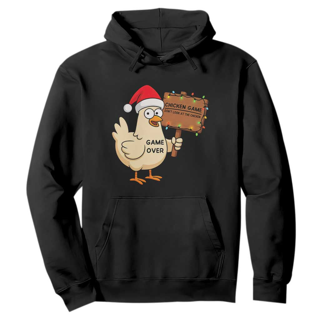 Chicken Game Christmas Hoodie Funny Do Not Look At The Chicken TS14 Black Print Your Wear