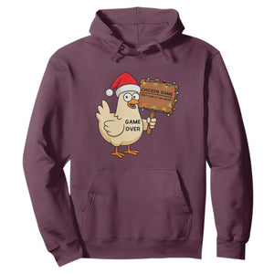 Chicken Game Christmas Hoodie Funny Do Not Look At The Chicken TS14 Maroon Print Your Wear