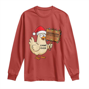 Chicken Game Christmas Long Sleeve Shirt Funny Do Not Look At The Chicken TS14 Red Print Your Wear