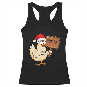 Chicken Game Christmas Racerback Tank Top Funny Do Not Look At The Chicken TS14 Black Print Your Wear