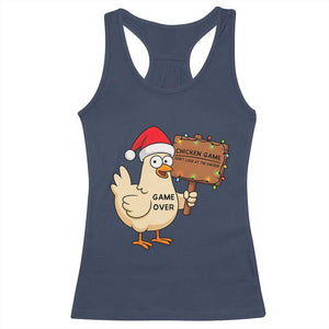 Chicken Game Christmas Racerback Tank Top Funny Do Not Look At The Chicken TS14 Navy Print Your Wear