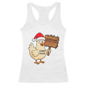 Chicken Game Christmas Racerback Tank Top Funny Do Not Look At The Chicken TS14 White Print Your Wear