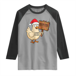 Chicken Game Christmas Raglan Shirt Funny Do Not Look At The Chicken TS14 Sport Gray Black Print Your Wear
