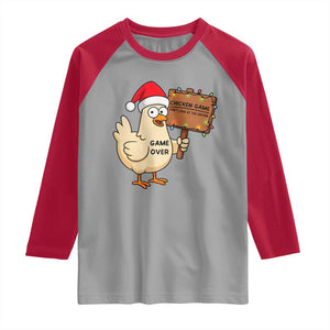 Chicken Game Christmas Raglan Shirt Funny Do Not Look At The Chicken TS14 Sport Gray Red Print Your Wear