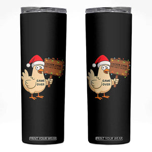 Chicken Game Christmas Skinny Tumbler Funny Do Not Look At The Chicken TS14 Black Print Your Wear