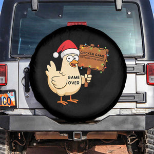 Chicken Game Christmas Spare Tire Cover Funny Do Not Look At The Chicken TS14 No hole Black Print Your Wear