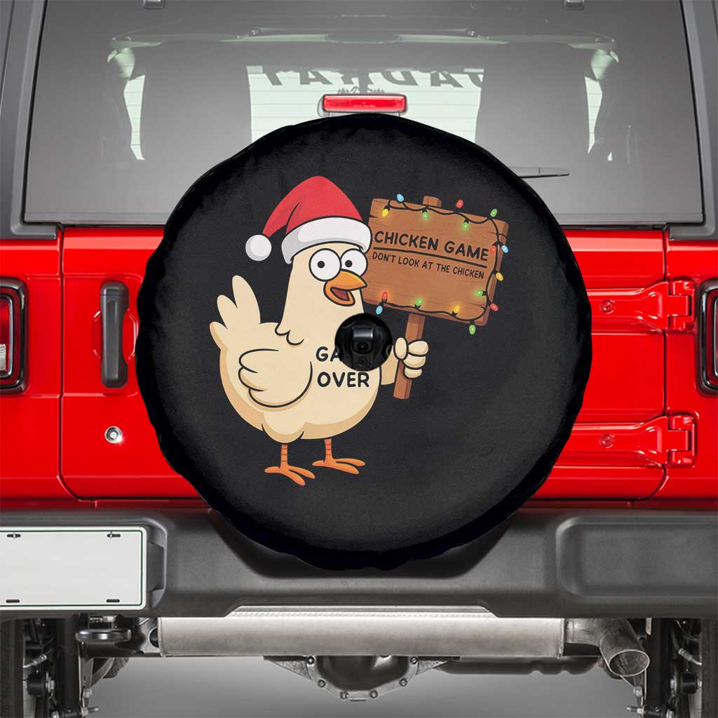 Chicken Game Christmas Spare Tire Cover Funny Do Not Look At The Chicken TS14 Black Print Your Wear