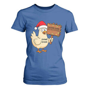 Chicken Game Christmas T Shirt For Women Funny Do Not Look At The Chicken TS14 Royal Blue Print Your Wear