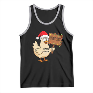 Chicken Game Christmas Tank Top Funny Do Not Look At The Chicken TS14 Black Athletic Heather Print Your Wear