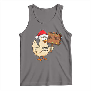 Chicken Game Christmas Tank Top Funny Do Not Look At The Chicken TS14 Deep Heather Print Your Wear