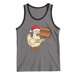 Chicken Game Christmas Tank Top Funny Do Not Look At The Chicken TS14 Deep Heather Black Print Your Wear