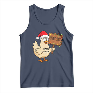 Chicken Game Christmas Tank Top Funny Do Not Look At The Chicken TS14 Navy Print Your Wear