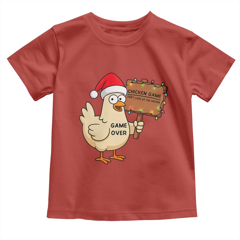 Chicken Game Christmas Toddler T Shirt Funny Do Not Look At The Chicken TS14 Red Print Your Wear
