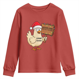 Chicken Game Christmas Youth Sweatshirt Funny Do Not Look At The Chicken TS14 Red Print Your Wear