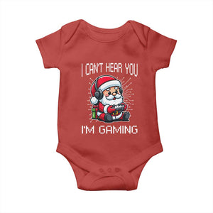 Funny Santa Gamer Christmas Baby Onesie I Can Not Hear You I Am Gaming TS14 Red Print Your Wear
