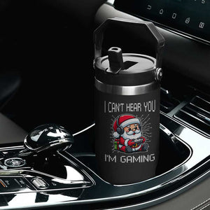 Funny Santa Gamer Christmas Flip Straw Tumbler I Can Not Hear You I Am Gaming TS14 Print Your Wear