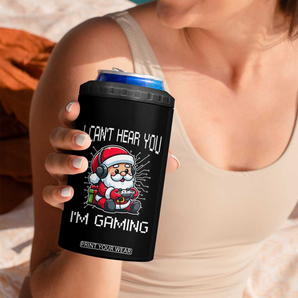 Funny Santa Gamer Christmas 4 in 1 Can Cooler Tumbler I Can Not Hear You I Am Gaming TS14 Print Your Wear