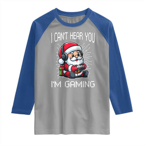Funny Santa Gamer Christmas Raglan Shirt I Can Not Hear You I Am Gaming TS14 Sport Gray Royal Print Your Wear