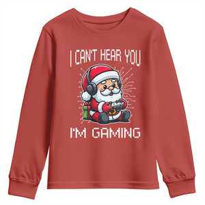 Funny Santa Gamer Christmas Youth Sweatshirt I Can Not Hear You I Am Gaming TS14 Red Print Your Wear