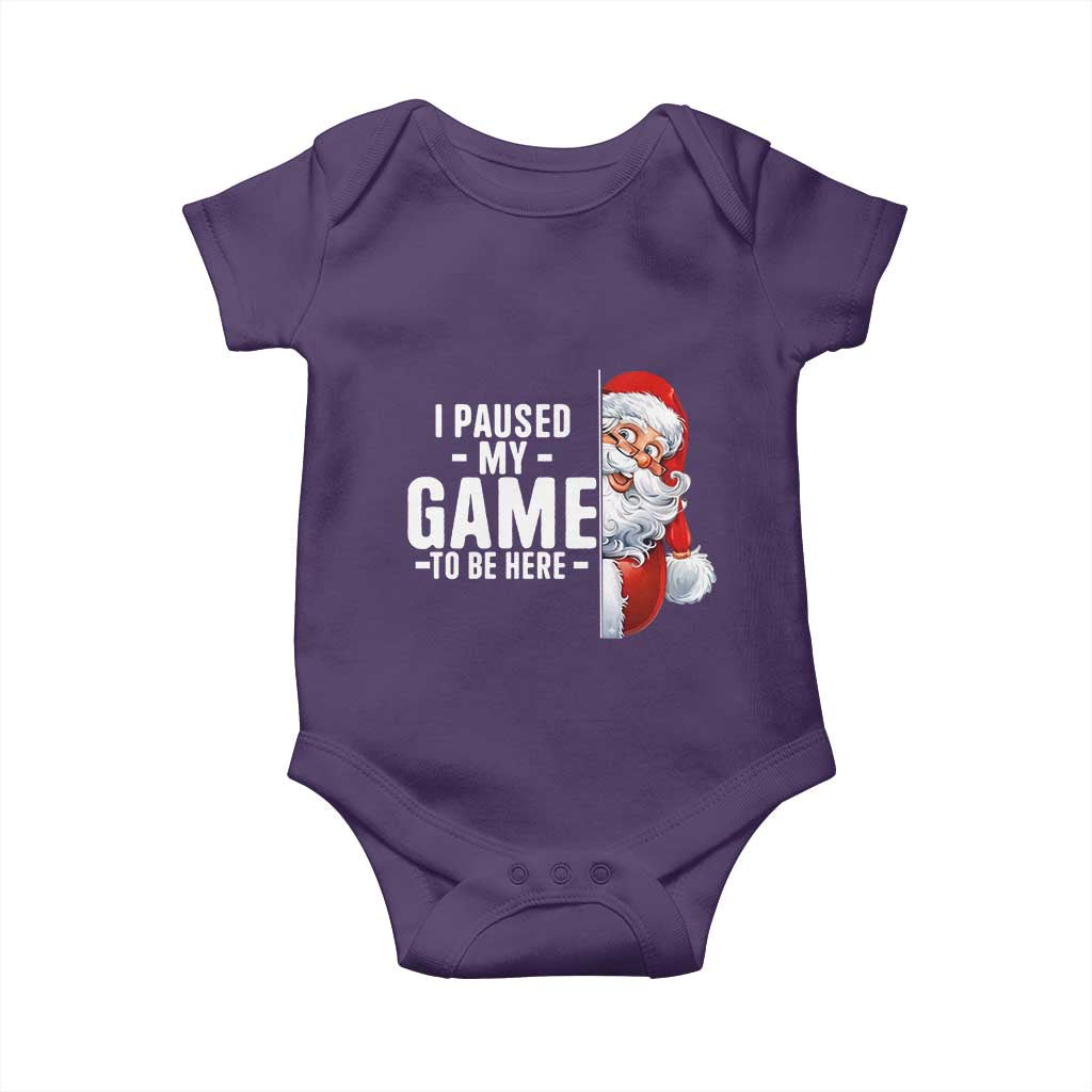 Funny Santa Gamer Christmas Baby Onesie I Paused My Game To Be Here TS14 Purple Print Your Wear