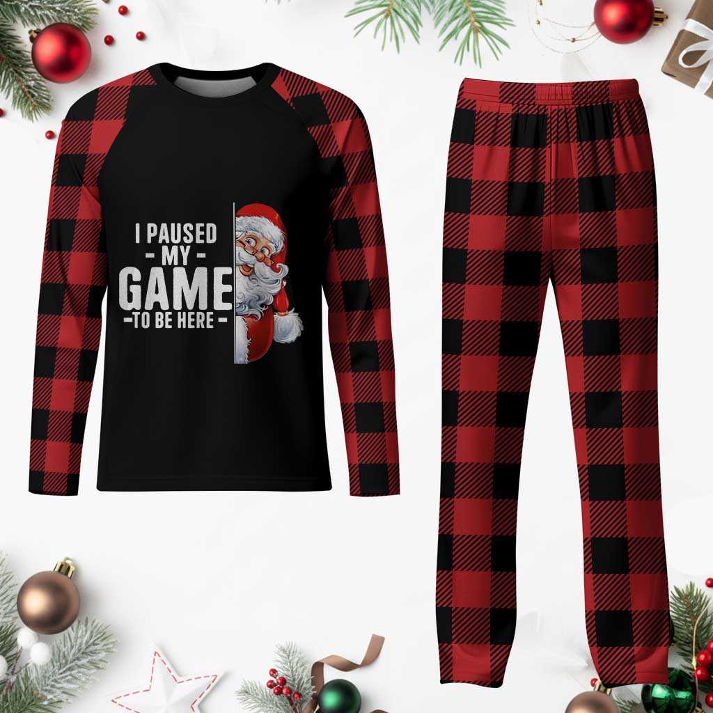 Funny Santa Gamer Christmas Plaid Pajama Set I Paused My Game To Be Here TS14 Buffalo Plaid Print Your Wear