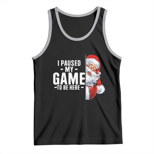 Funny Santa Gamer Christmas Tank Top I Paused My Game To Be Here TS14 Black Athletic Heather Print Your Wear