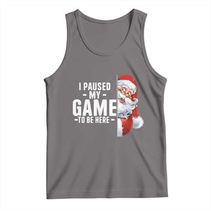 Funny Santa Gamer Christmas Tank Top I Paused My Game To Be Here TS14 Deep Heather Print Your Wear