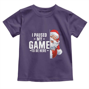 Funny Santa Gamer Christmas Toddler T Shirt I Paused My Game To Be Here TS14 Purple Print Your Wear