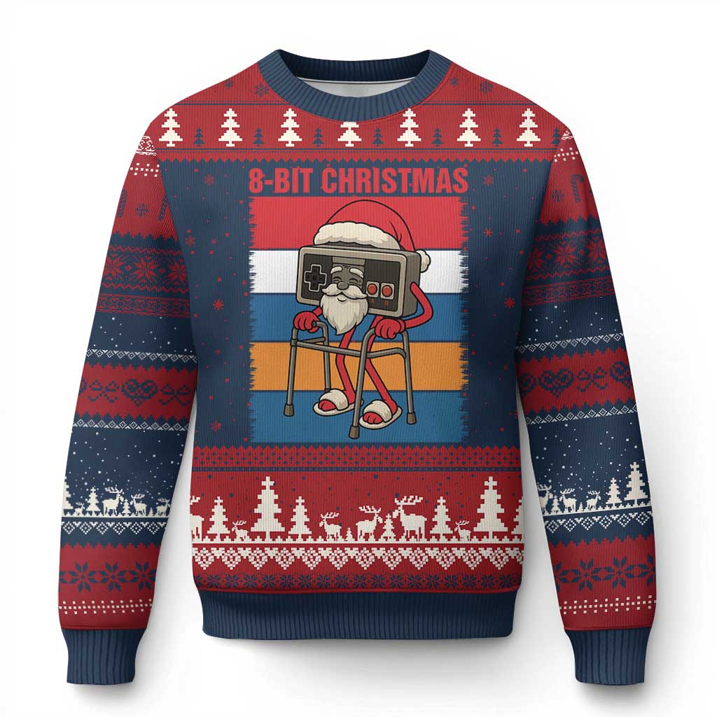 Funny Old Gamer Xmas Ugly Christmas Sweater Retro 80s 90s Video Game TS14 Navy Red Print Your Wear