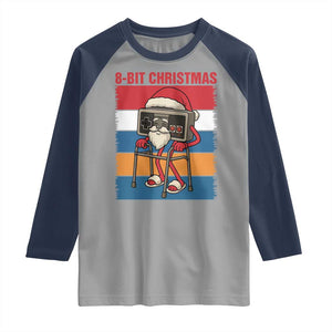 Funny Old Gamer Christmas Raglan Shirt Retro 80s 90s Video Game TS14 Sport Gray Navy Print Your Wear