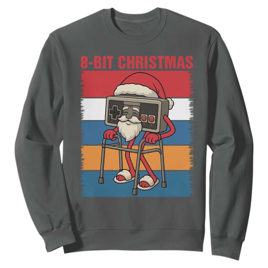 Funny Old Gamer Christmas Sweatshirt Retro 80s 90s Video Game TS14 Dark Heather Print Your Wear
