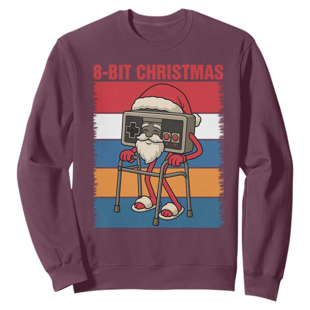 Funny Old Gamer Christmas Sweatshirt Retro 80s 90s Video Game TS14 Maroon Print Your Wear