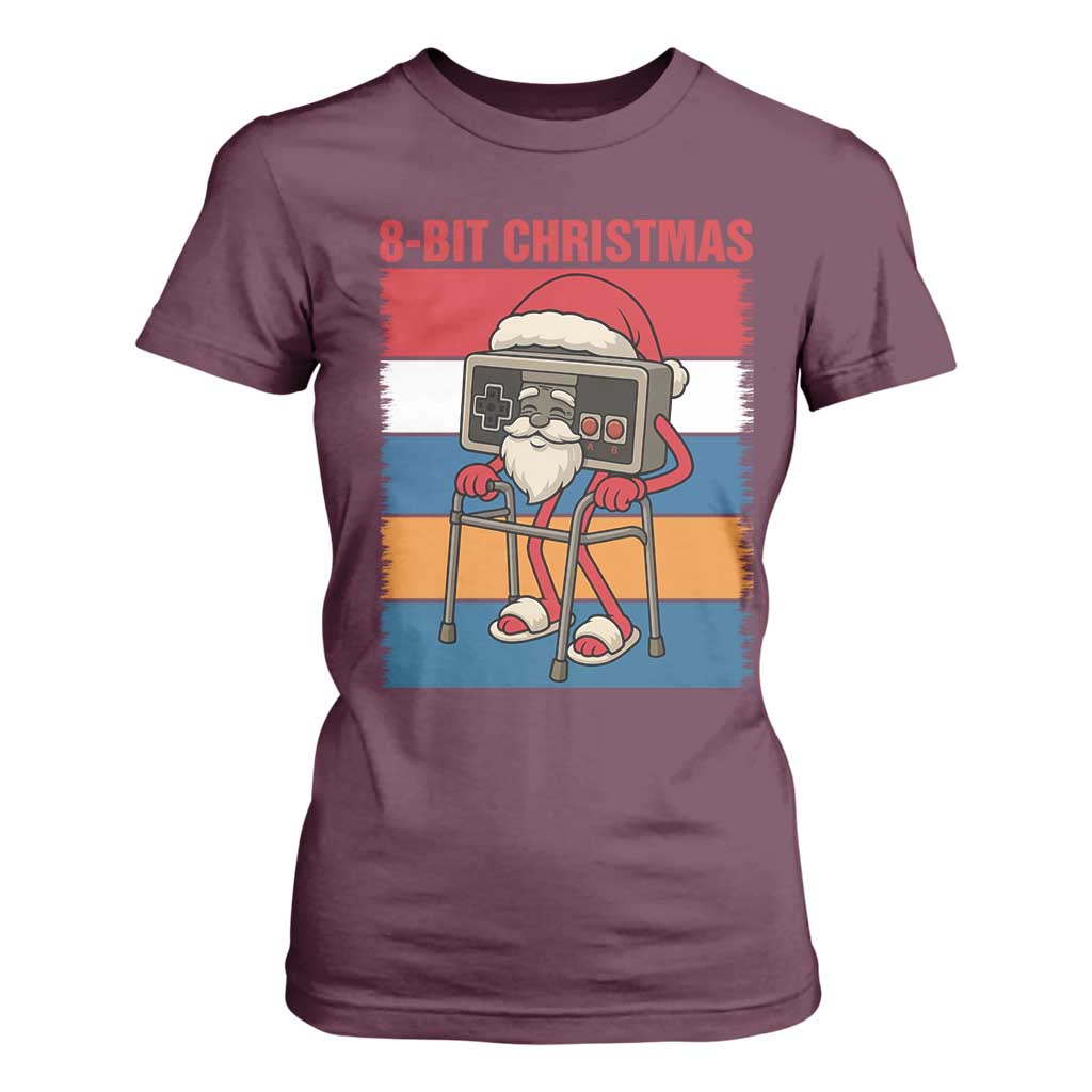 Funny Old Gamer Christmas T Shirt For Women Retro 80s 90s Video Game TS14 Maroon Print Your Wear
