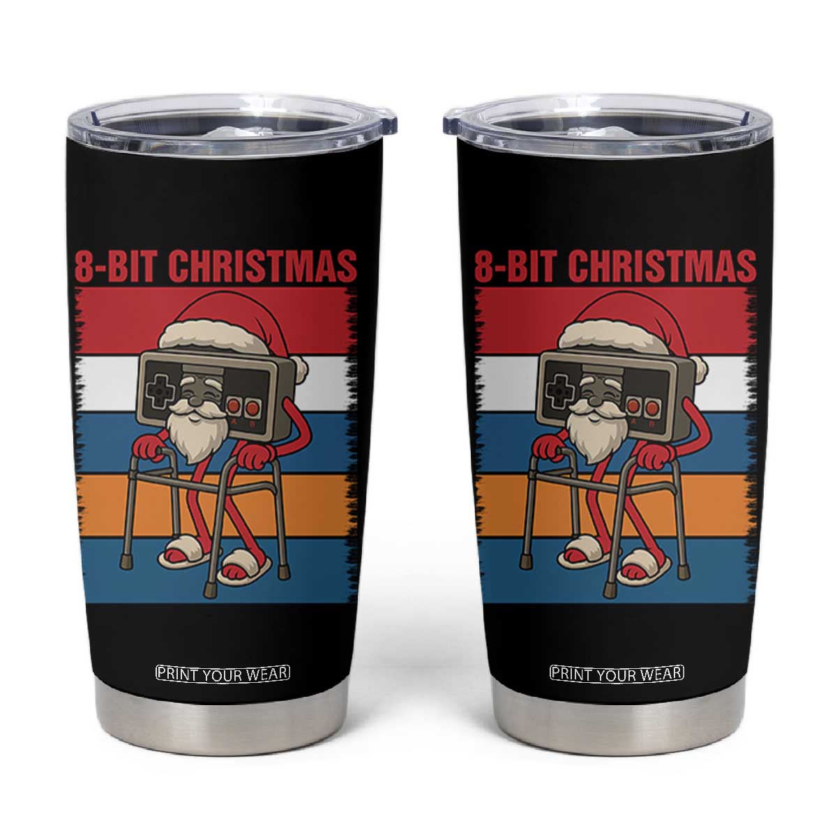 Funny Old Gamer Christmas Tumbler Cup Retro 80s 90s Video Game TS14 Black Print Your Wear