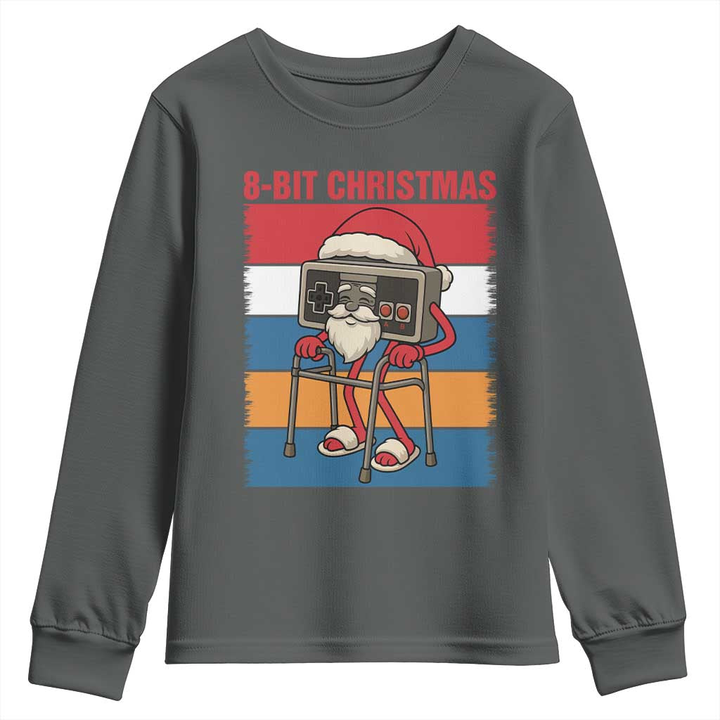 Funny Old Gamer Christmas Youth Sweatshirt Retro 80s 90s Video Game TS14 Dark Heather Print Your Wear