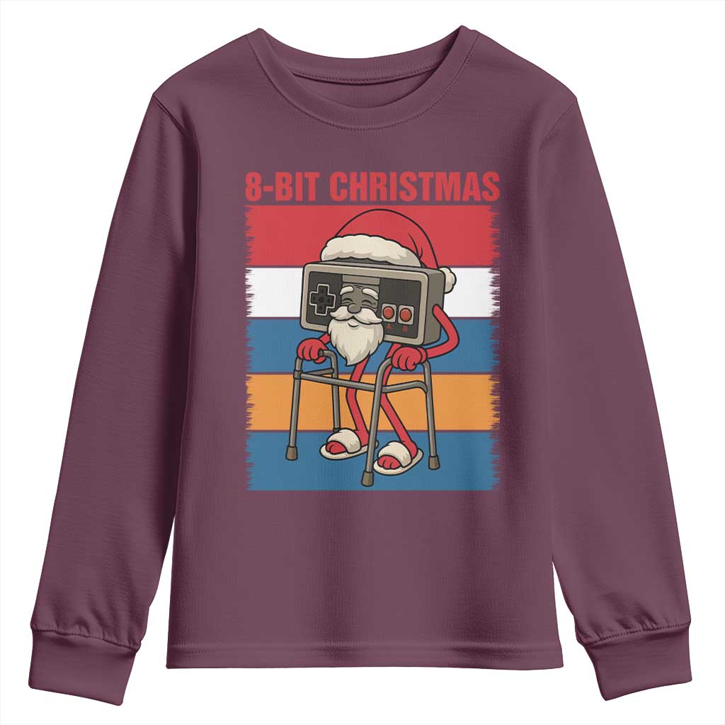 Funny Old Gamer Christmas Youth Sweatshirt Retro 80s 90s Video Game TS14 Maroon Print Your Wear