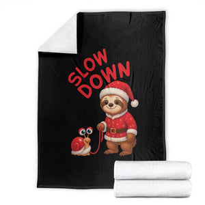 Funny Sloth Snail Christmas Throw Blanket Slow Down Xmas TS14 Black Print Your Wear
